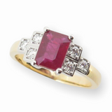 1.00ct Ruby & Diamond Set 18ct Gold Cocktail Ring Size M1/2 Val $9850