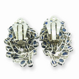 A Pair of 18ct Gold Australian Sapphire & Diamond Clip On Earrings Val $10800