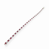 4.5ct Ruby & 3.90ct Diamond 14ct White Gold Tennis Bracelet 18cm Long Val $26630