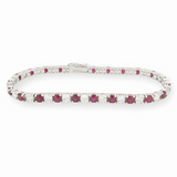 4.5ct Ruby & 3.90ct Diamond 14ct White Gold Tennis Bracelet 18cm Long Val $26630