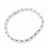 4.5ct Ruby & 3.90ct Diamond 14ct White Gold Tennis Bracelet 18cm Long Val $26630