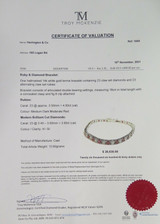 4.5ct Ruby & 3.90ct Diamond 14ct White Gold Tennis Bracelet 18cm Long Val $26630