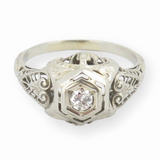 Vintage H VS Brilliant Cut Diamond 18ct Gold Ring Size N Val $2660