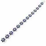 A New Australian Sapphire & 3.50ct Diamond Set Platinum Bracelet 19cm Val $39310