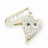 Vintage 1.22ct Marquise Shape Diamond 14ct Yellow Gold Ring Size L Val $12040