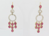 A fine Pair of 18ct & 14ct Gold 9.00ct Ruby & 1.90ct Diamond Earrings Val $33020