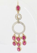 A fine Pair of 18ct & 14ct Gold 9.00ct Ruby & 1.90ct Diamond Earrings Val $33020
