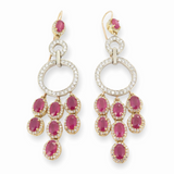 A fine Pair of 18ct & 14ct Gold 9.00ct Ruby & 1.90ct Diamond Earrings Val $33020