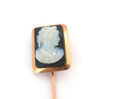 Delightful Antique Vintage 9ct Rose Gold & Sardonyx Cameo Stick Pin 6.2g