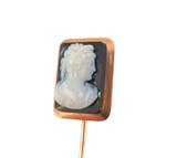 Delightful Antique Vintage 9ct Rose Gold & Sardonyx Cameo Stick Pin 6.2g