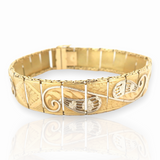 Stunning Antique 18ct Yellow Gold Intricate Art Nouveau Panelled Bracelet 24g