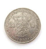 1932 NETHERLANDS 2 1/2 GULDEN .720 SILVER COIN.