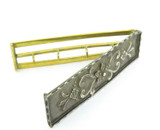 Beautiful Antique Art Nouveau Oxidised Sterling Silver & Bronze Hair Slide 23g