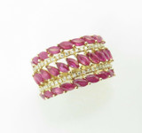 Natural Ruby & H VS Brilliant Cut Diamond 14ct Gold Ring Size N1/2 Val $4750