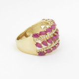 Natural Ruby & H VS Brilliant Cut Diamond 14ct Gold Ring Size N1/2 Val $4750