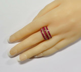 Natural Ruby & H VS Brilliant Cut Diamond 14ct Gold Ring Size N1/2 Val $4750