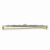 Antique 14ct Two Tone Handmade 0.83ct Old Cut Diamond Set Bar Brooch Val $6340