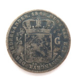 1848 NETHERLANDS 1/2 GULDEN COIN .945 SILVER