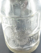 VINTAGE CASTROL WAKEFIELD CW S.A.E. 30 1 QUART EMBOSSED GLASS BOTTLE + POURER