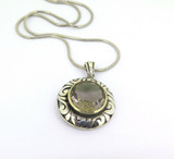 Ornate Swirl Design Smoky Quartz & Sterling Silver Pendant with 925 Chain 18g