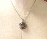 Ornate Swirl Design Smoky Quartz & Sterling Silver Pendant with 925 Chain 18g