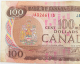 1975 (OTTAWA) CANADIAN CANADA $100 NOTE. JA3266115