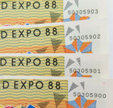 BRISBANE EXPO 88 11 CONSECUTIVE RUNNING $5 EXPO NOTES. EF / aUNC