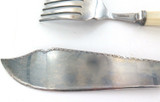 VINTAGE QUALITY EPNS & FAUX BONE HANDLE FISH SERVING SET. MAKER ISG