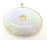 Vintage 14ct Gold Lavender Jadeite Chinese Happiness 福 fú Symbol Pendant 26.6g