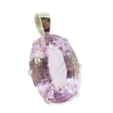 Vintage Handmade 9ct White Gold Ladies Huge Kunzite Pendant Val $21330