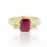 1.04ct Ruby & 0.76ct GIA Diamond Set 18ct Gold Cocktail Ring Size N Val $13880