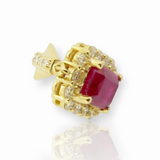 Natural 1.47ct Ruby & H VS Diamond Set 18ct Gold Halo Cluster Pendant Val $12760