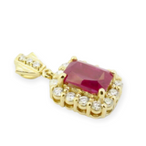 Natural 1.47ct Ruby & H VS Diamond Set 18ct Gold Halo Cluster Pendant Val $12760