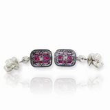 Natural 2.03ct Ruby & Diamond Set 18ct Gold Halo Cluster Earrings Val $15820