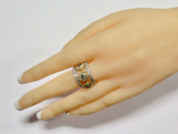 A 1.38ct Blue Yellow & White Diamond 14ct Gold Cluster Ring Size N Val $12010