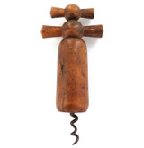 Late 1800s / c1900 Antique French Wooden Double Twist Corkscrew.