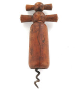 Late 1800s / c1900 Antique French Wooden Double Twist Corkscrew.