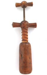 Late 1800s / c1900 Antique French Wooden Double Twist Corkscrew.