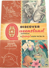 1950s QLD Government Tourist Bureau “Discover Queensland” Large Foldout Brochure