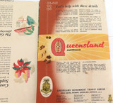 1950s QLD Government Tourist Bureau “Discover Queensland” Large Foldout Brochure