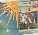 1950s QLD Government Tourist Bureau “Discover Queensland” Large Foldout Brochure