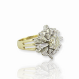 Vintage 3.24 cttw Diamond Cluster 18ct Yellow Gold Ring Size P1/2 Val $25770