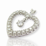 A 1.20 cttw G Si Diamond Set 14ct White Gold Ladies Heart Pendant Val $4690