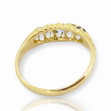Antique Sapphire & Diamond 18ct Yellow Gold London Bridge Ring Size M Val $1510