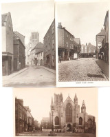 3 Vintage x Howden, UK RPPC Real Photo Unused Postcards. Street Scenes & Church.