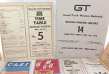 Excellent Job Lot Vintage American USA Railroad Time Tables. 1940s - 1970s