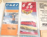 Excellent Job Lot Vintage American USA Railroad Time Tables. 1940s - 1970s