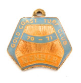 Scarce Gold Coast Turf Club 1970 / 1971 Members Badge