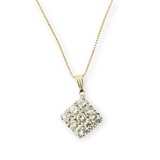 One 14ct Gold 0.90ct Diamond Set Cluster Pendant & Chain Valuation $2980