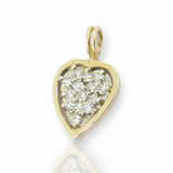 One 14ct Gold 0.39ct H VS Diamond Set Heart Cluster Pendant Valuation $2320